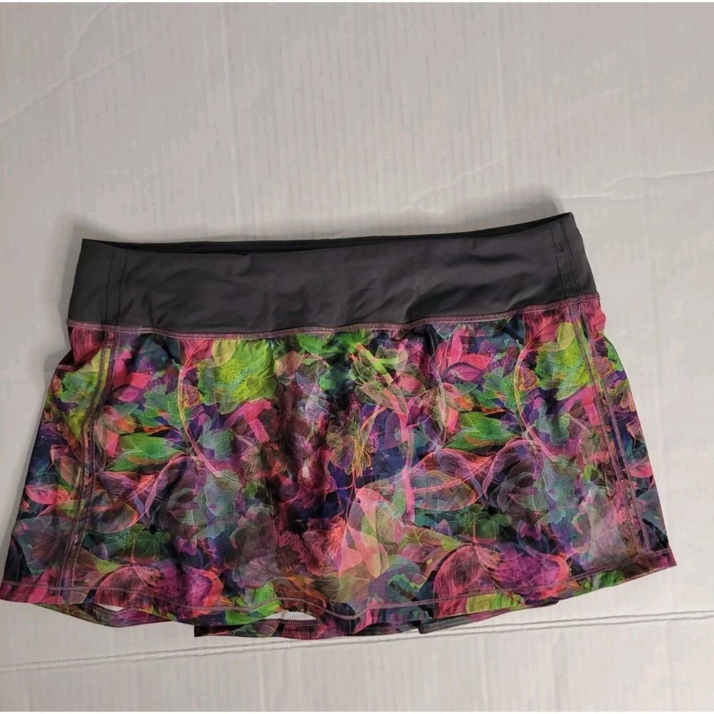 Lululemon Tennis Skirt Skort SZ 10 Pace Rival Mid Rise Pickleball Golf Floral